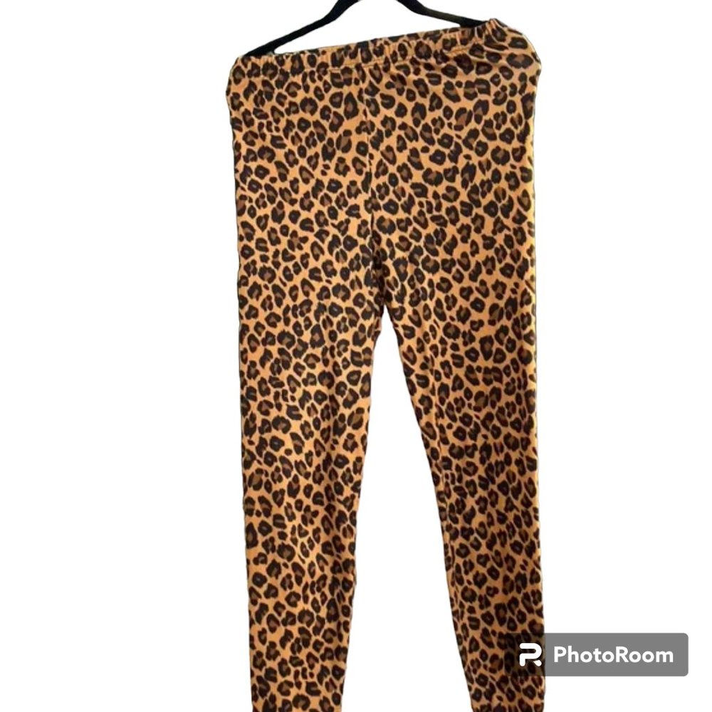 Unmentionables by Nils Made in USA 100% Polyester Brown Leopard Tights womens M